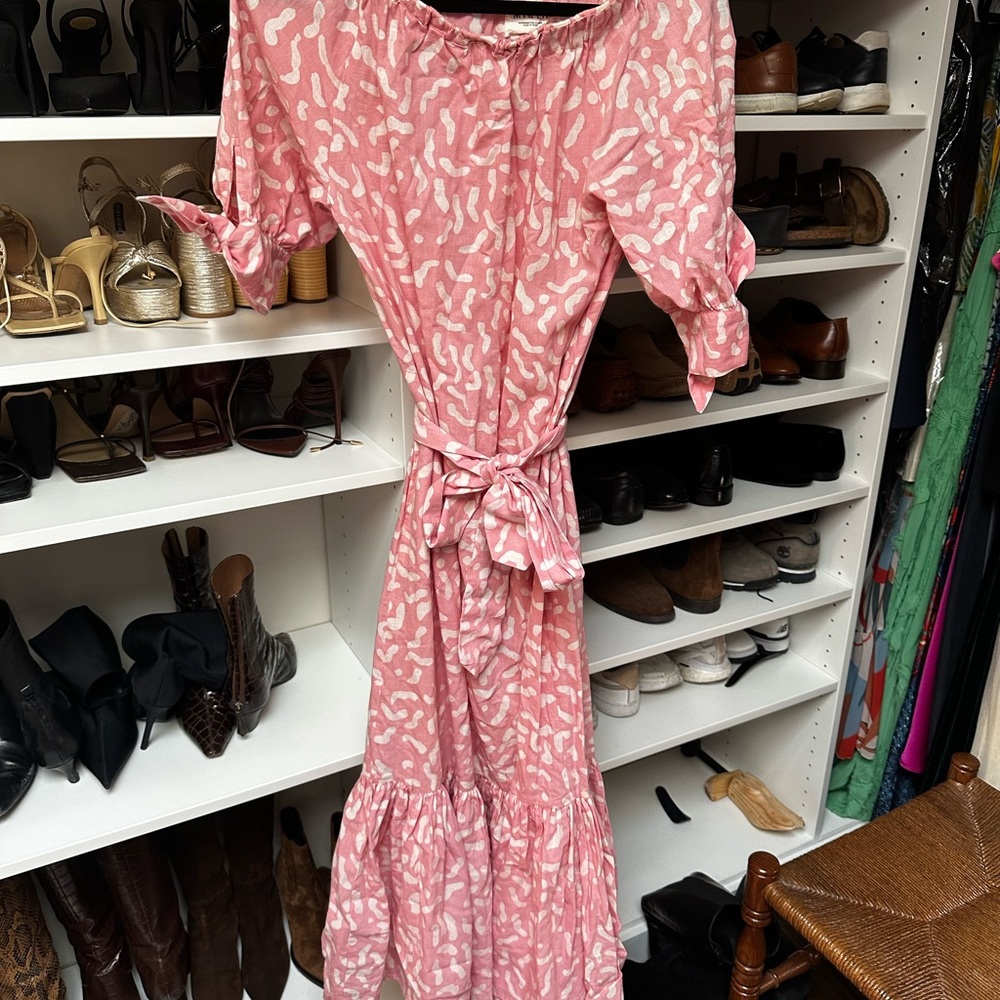 Chic Pink Patterned Maxi Dress